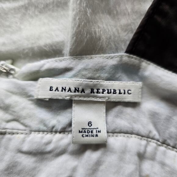 Banana Republic Y2K Babydoll Floral Mini Dress Sz-6 Cotton Silk Green Brown - Picture 4 of 8